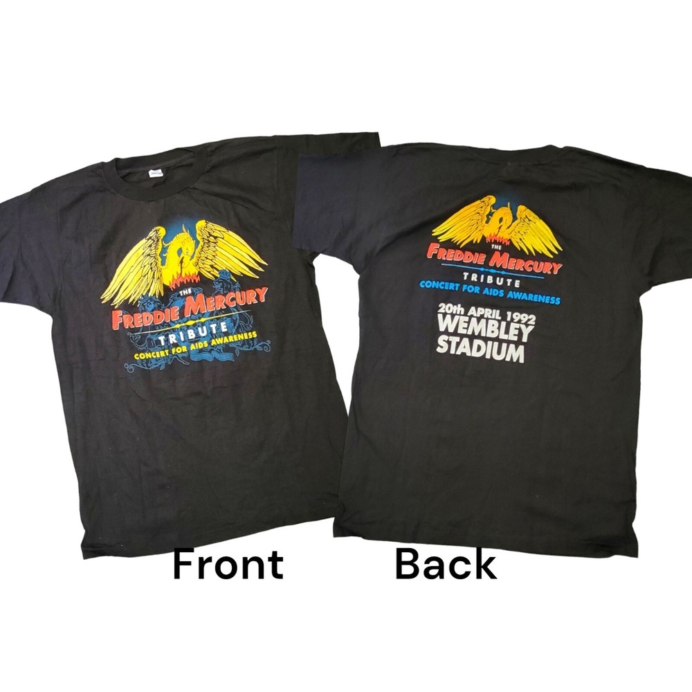 Vintage Queen Freddy Mercury  Wembly Rock Concert Aids Awareness Shirt 1992